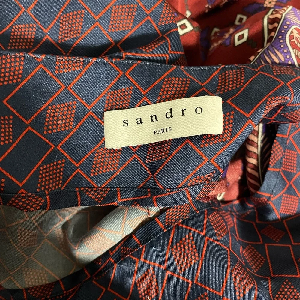 Sandro Paris Dua Asymmetric Patchwork Maxi Skirt Small‎ - Picture 13 of 14